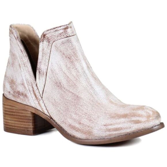 Diba True White Leather Work Nerd Booties | Size 9 - Picture 1 of 10